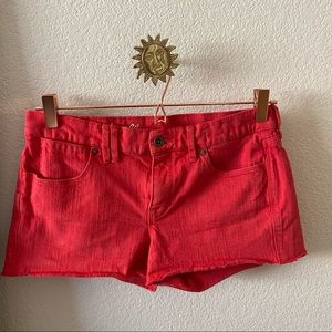 Madewell Red Cut Off Shorts Size 27